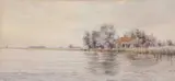 Horsey Mere, Norfolk by Stephen John Batchelder, watercolour, sold Jul 2022