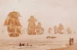 The fleet off Gt by William Joy, watercolour, sold Jul 2022