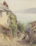 A coastal village by Mary Isabella Gregory, watercolour, sold Jul 2022