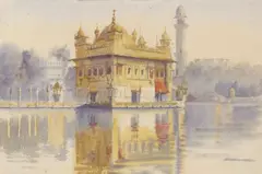 The Golden Temple at Amritsar by Violet Esther Drury Clutterbuck, watercolour, sold Jul 2022