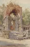 Indian Temple by Violet Esther Drury Clutterbuck, watercolour, sold Jul 2022