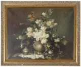 Peonies by Endre Koempoeczi-Balogh, oil on canvas, sold Jul 2022