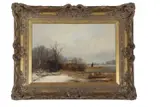 Winter Landscape by George Augustus Williams, oil on canvas, sold Jul 2022