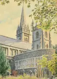 The Welsh Guards Chapel, Llandaff Cathedral by Colin Newman, watercolour, offered Jan 2024