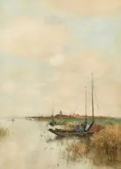 On the Zuider Zee by Théophile de Bock, watercolour, sold Jan 2024