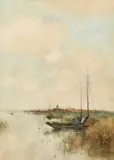 On the Zuider Zee by Théophile de Bock, watercolour, sold Jan 2024