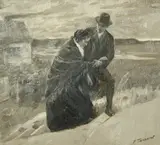 He Wrapped Her Up by Percy Tarrant, oil on board, offered Jan 2024