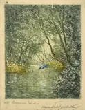 The Haunt of the Kingfisher at Bourne End by Claude Hamilton Rowbotham, etching and aquatint, sold Jan 2024