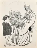 A group of five film and television caricatures by John Bertram Musgrave-Wood, Wood, sold Dec 2023