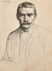A self portrait of the artist by William Strang, etching, sold Dec 2023