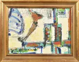 JAPANESE, an abstract composition by Kimiko Fujimura, oil on canvas, offered Dec 2023