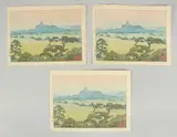SHIRASAGI CASTLE, 1942; three original Japanese woodblock prints, (3) by Tōshi Yoshida, print (other), sold Dec 2023