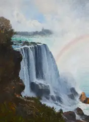View of Horseshoe Falls from Goat Island by Henri Van de Hecht, oil on canvas, sold Nov 2023