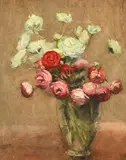 A still life of roses of differing colours by Katherine Turner, watercolour, sold Nov 2023