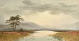 Near Connaught, Connemara by Joseph William Carey, 1917, watercolour, sold Nov 2023