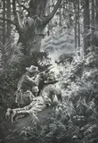 An Indian Bison Hunt by Percy Robert Craft, watercolour and gouache on board, sold Nov 2023