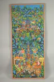 An Indonesian oil on canvass painting of a busy village scene by Ketut Soki, oil on canvas, sold Nov 2023