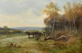 An Autumn Day, Surrey by Arthur Wellesley Cottrell, 1896, oil on canvas, sold Oct 2023