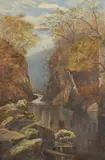 Fairy Glen, Near Bettws -Y-Coed by Johan Acton Butt, oil on canvas, offered Oct 2023