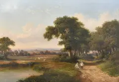 One with a figure on a track by Walter Heath Williams, oil, offered Oct 2023