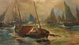 Supper Time with the Fishing Fleet by John McIntosh Madden, oil on board, sold Oct 2023