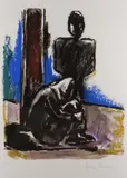 Colour lithograph - entitled verso on Goldmark by Josef Herman Obe Ra limited edition, lithograph, sold Jul 2021