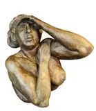 Patinated hollow bronze sculpture - entitled 'A Woman Searching by Ed Povey limited edition, bronze, offered Jul 2021