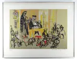Colour lithograph - Delivery of The Pyx Verdicts Goldsmith's by Felix Topolski limited edition, lithograph, sold Jul 2021