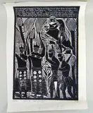 Limited edition by John Muafangejo, 1974, linocut on paper, sold Jun 2021