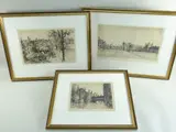 An artist's proof and two further etchings - titles in by Raymond Teague Cowern, 1940, pencil, sold Jun 2021
