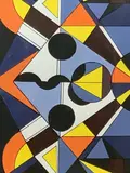 Colourful abstract study by Shan Eccles, watercolor, sold May 2021