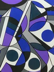 Colourful abstract study by Shan Eccles, watercolor, sold May 2021