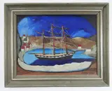 oil on board - Ship in a Bottle, signed, inscribed and dated 1950 by Christopher Williams, 1950, oil on board, offered Apr 2021