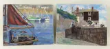 Mousehole' and 'Sitting on the Wall by Marjorie Mort, 1959, oil, offered Apr 2021