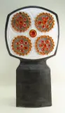 glazed stoneware - Celtic Cross, paper label inside, c. 1970s, 81cms high by Trevor Worton, sculpture, sold Apr 2021