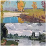 The Thames at Kew by Ivor Williams, oil, sold Apr 2021