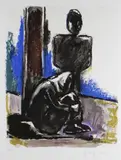 Curwen Chilford colour lithograph - entitled 'Two by Josef Herman Obe Ra limited edition, lithograph, sold Apr 2021
