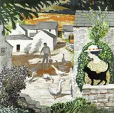 Cat and geese by John Elwyn limited edition, lithograph, sold Apr 2021