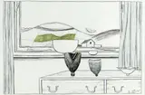 Hand-coloured lithograph - view through a window by Alistair Crawford limited edition, 1985, lithograph, sold Apr 2021