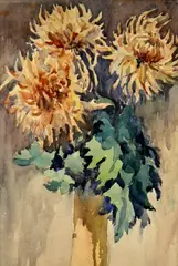 A still life of flowers in a vase by Christopher Wood, watercolour, sold Apr 2021