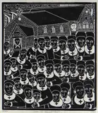 Limited edition by John Muafangejo, 1974, linocut, sold Apr 2021