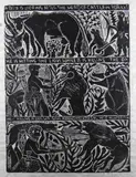 Limited edition by John Muafangejo, 1969, linocut, sold Apr 2021