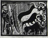Limited edition by John Muafangejo, 1972, linocut, sold Apr 2021