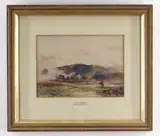 Near Barmouth' with figure on a mule by John Keeley, watercolour, offered Mar 2021