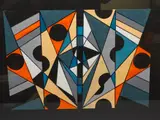 Abstract painting by Shan Eccles, oil, sold Mar 2021