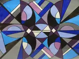 Abstract painting by Shan Eccles, oil, sold Mar 2021