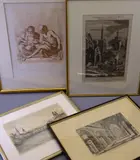 Veduta Interna Della Basilica Di S Pietro in Vaticano and Francesco Bartolozzi print of Saints Peter and Paul ETC by John Christian Jacob Friedrich, print, sold Mar 2021