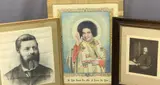 19th century pastel of a bearded gentleman and a photograph, by Large Indian Sri Sathya Sai Print, PRINT, sold Mar 2021