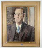 Young Man + Blue Tie by Ethel Walker, oil on canvas, offered Feb 2021