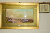 'A Passing Shower, Brentor', watercolour, titled lower by Douglas Houzen Pinder, watercolour, sold Aug 2018